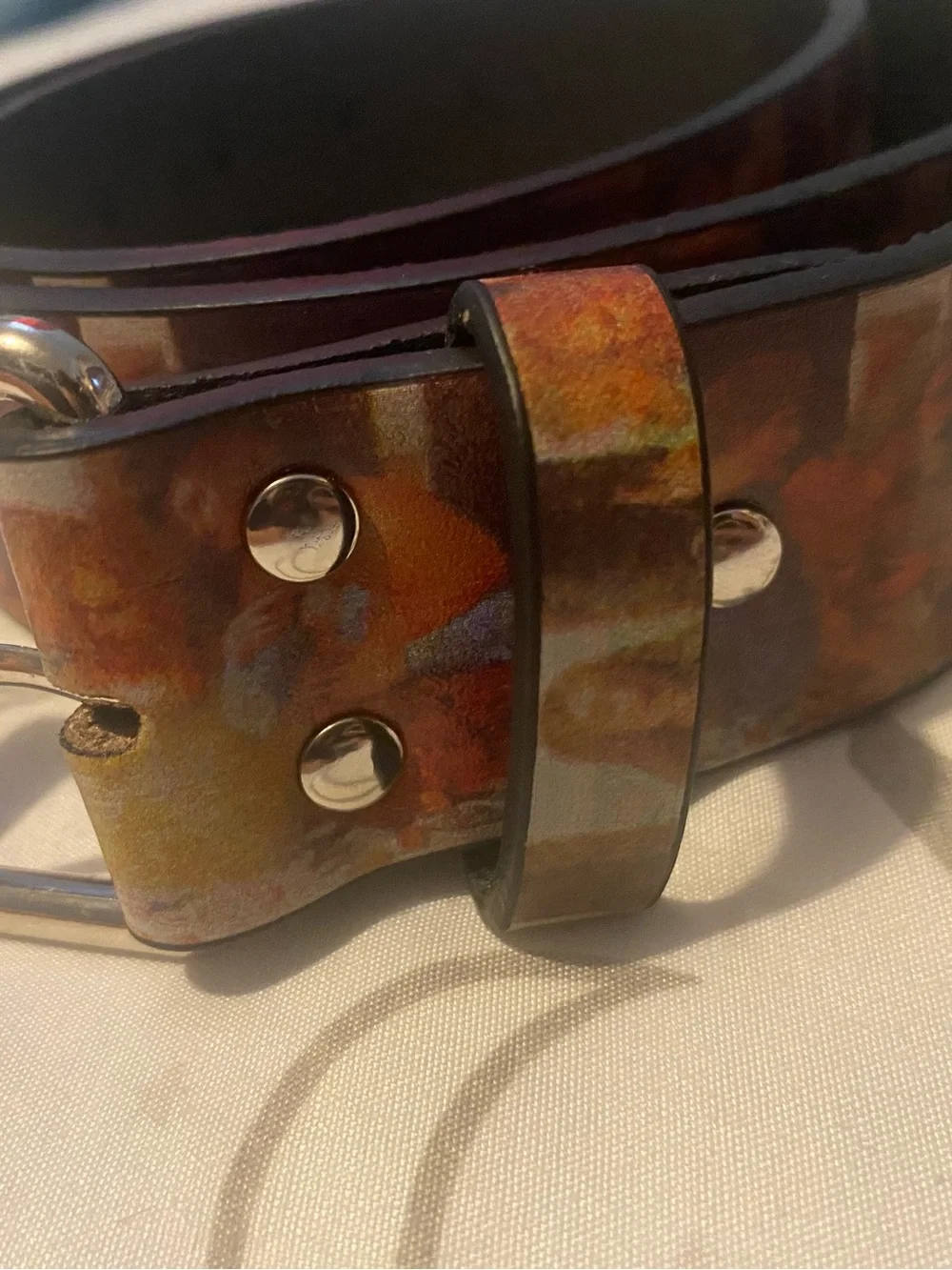 Supreme Belt last supper Colors blue,red, orange Silver buckle
